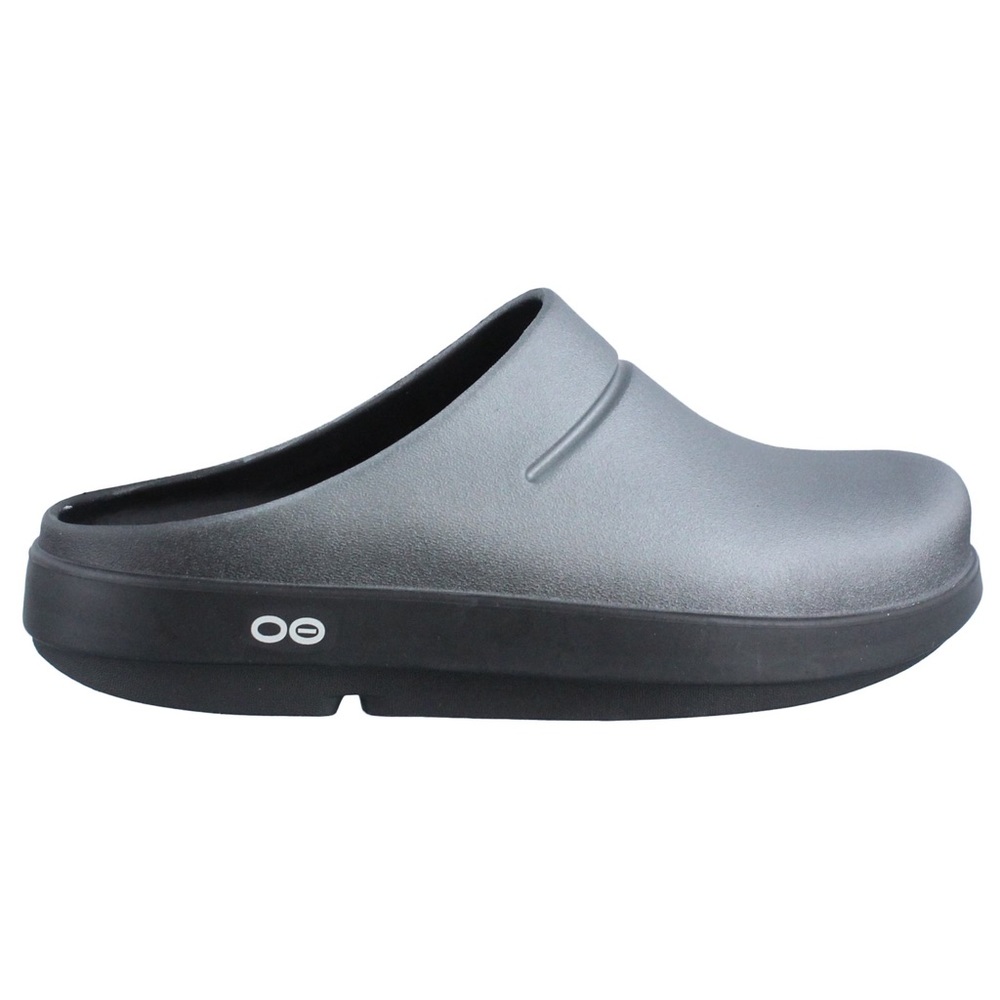 OOFOS Ooclog Clog Slip On Recovery Shoes Metallic Graphite Size M6/W8 - Unisex